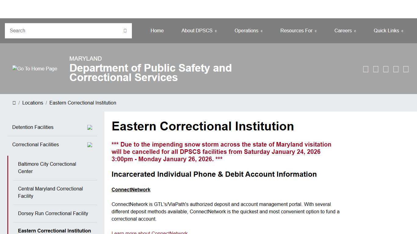 DPSCS - Eastern Correctional Institution